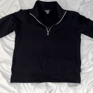 EddieBauer Womens Medoum Quarterzip Black with White Zipper